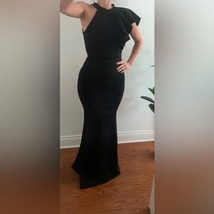 Lulus Margaux Black One Shoulder Maxi Dress